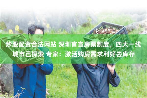 炒股配资合法网站 深圳官宣房票制度，四大一线城市已探索 专家：激活购房需求利好去库存