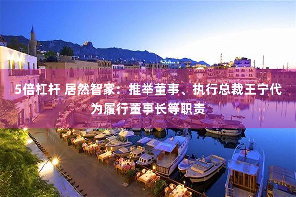 5倍杠杆 居然智家：推举董事、执行总裁王宁代为履行董事长等职责