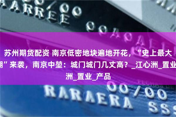 苏州期货配资 南京低密地块遍地开花，“史上最大洋房潮”来袭，南京中堃：城门城门几丈高？_江心洲_置业_产品