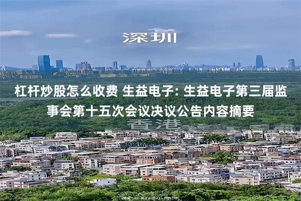杠杆炒股怎么收费 生益电子: 生益电子第三届监事会第十五次会议决议公告内容摘要